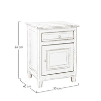 Comodino Legno Bianco Rustico da Interno - CORINNE
