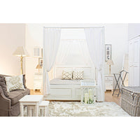 Comodino Legno Bianco Rustico da Interno - CORINNE