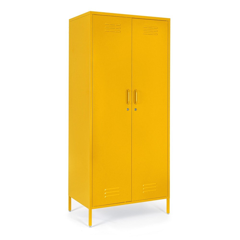 Armadio 2 Ante Acciaio Verde Industriale da Interno - CLIFTON Colore: Giallo