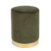 Pouf in Velluto Grigio Moderno da Interno - CLARK Colore: Verde