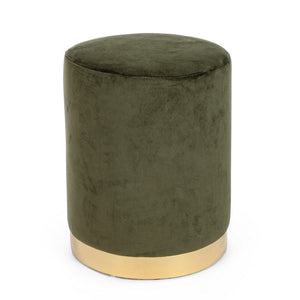 Pouf in Velluto Grigio Moderno da Interno - CLARK Colore: Verde