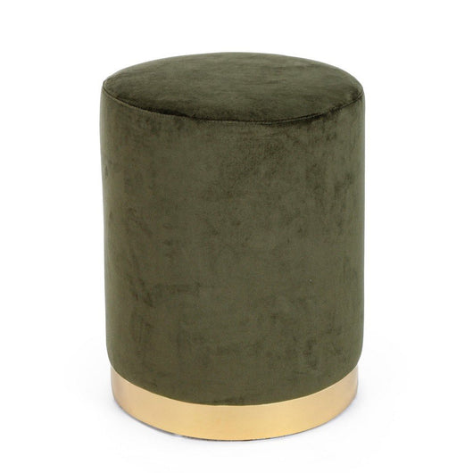 Pouf in Velluto Grigio Moderno da Interno - CLARK Colore: Verde