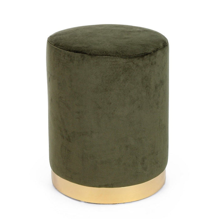 Pouf in Velluto Grigio Moderno da Interno - CLARK Colore: Verde