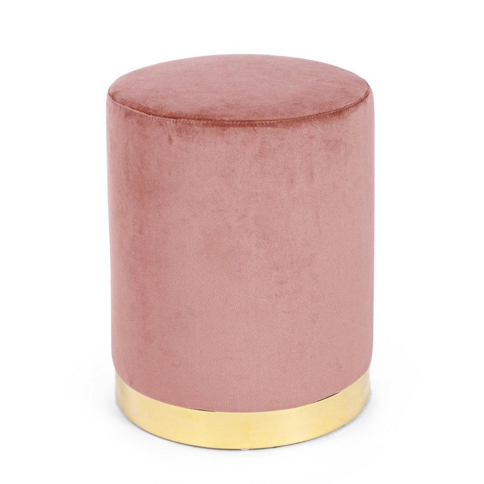 Pouf in Velluto Grigio Moderno da Interno - CLARK Colore: Rosa