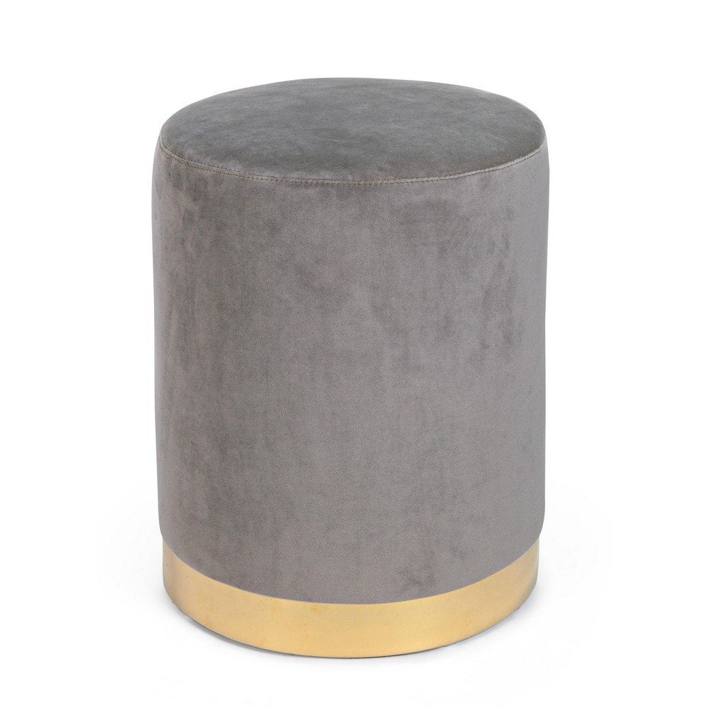 Pouf in Velluto Grigio Moderno da Interno - CLARK Colore: Grigio