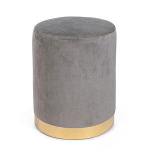 Pouf in Velluto Grigio Moderno da Interno - CLARK Colore: Grigio