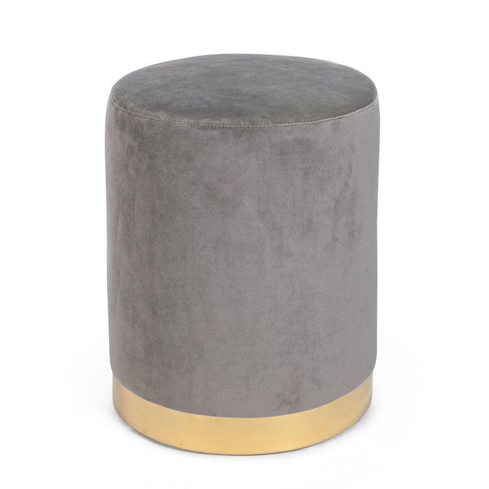 Pouf in Velluto Grigio Moderno da Interno - CLARK Colore: Grigio