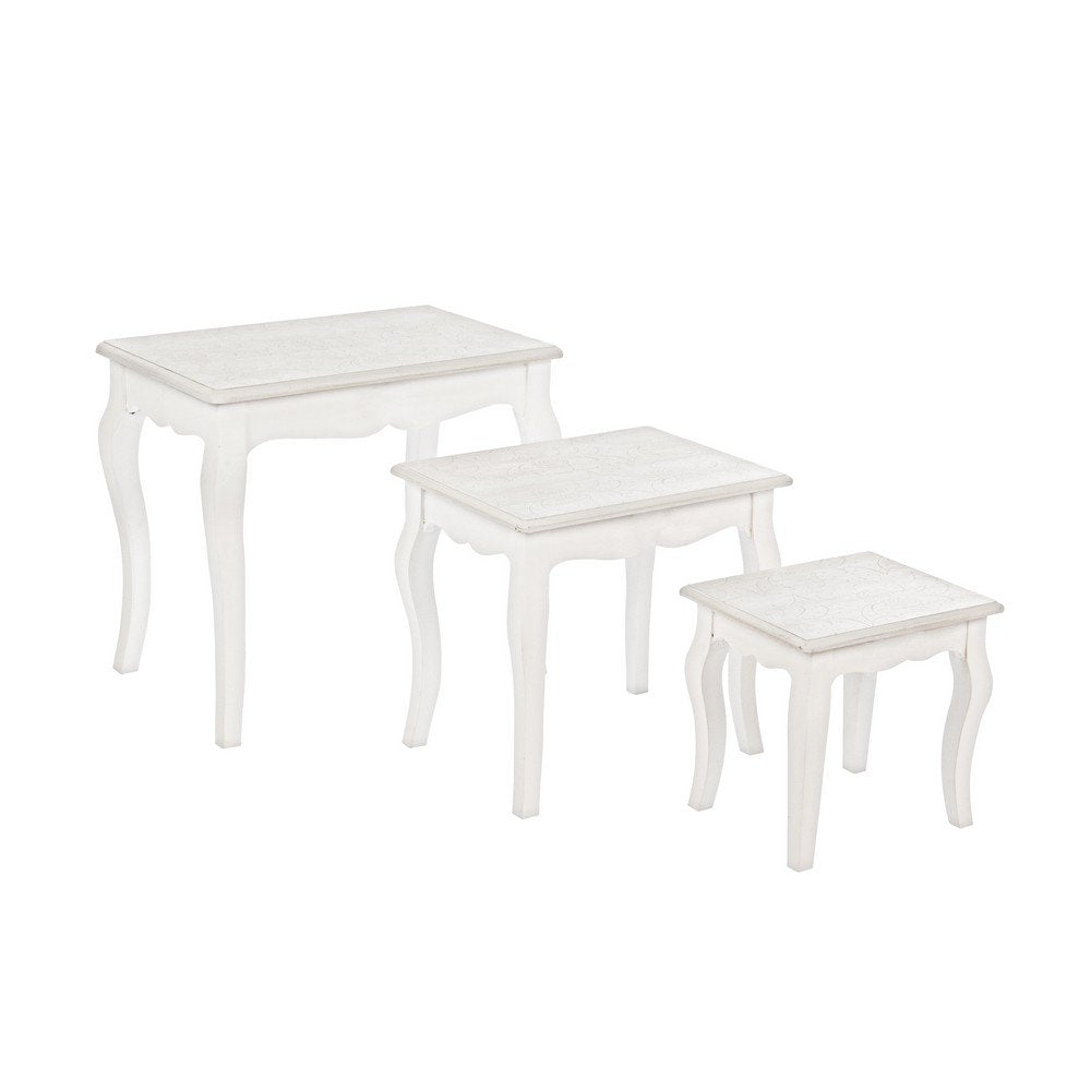 Tavolini Legno Bianco Rustico da Interno - CLARA