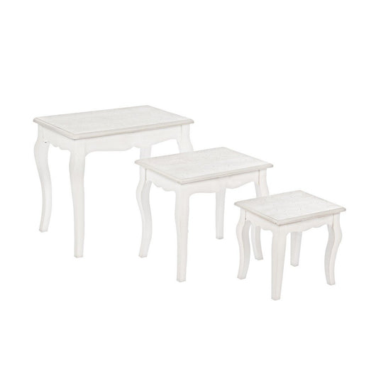 Tavolini Legno Bianco Rustico da Interno - CLARA