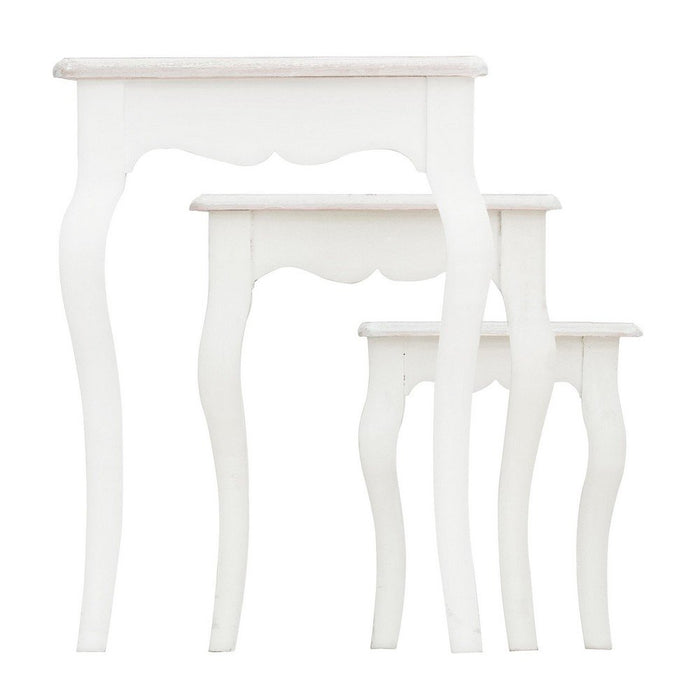 Tavolini Legno Bianco Rustico da Interno - CLARA