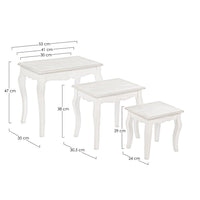 Tavolini Legno Bianco Rustico da Interno - CLARA