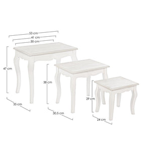 Tavolini Legno Bianco Rustico da Interno - CLARA