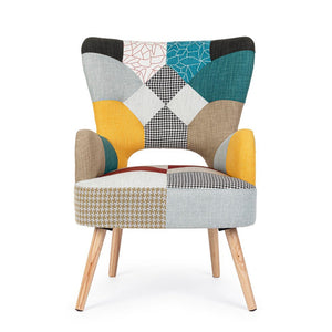 Poltrona Patchwork Tessuto Multicolore Boho da Interno - CHRISTOPHER