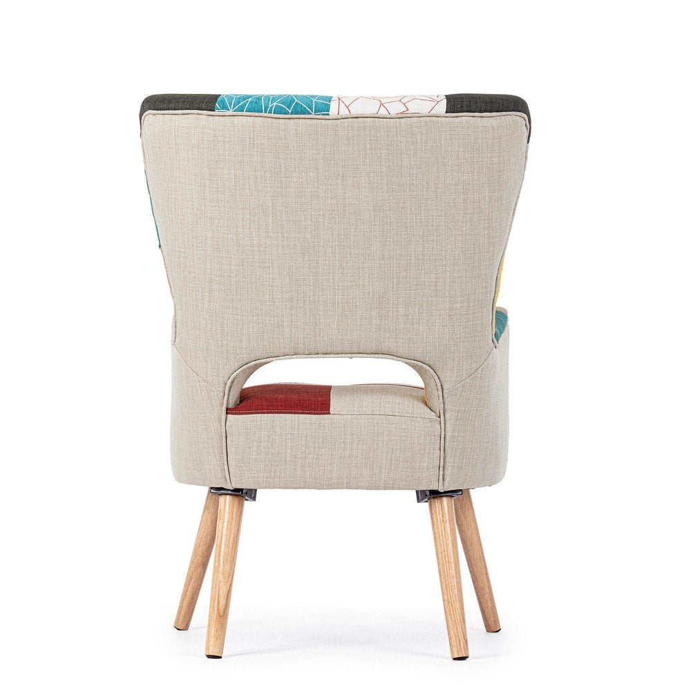 Poltrona Patchwork Tessuto Multicolore Boho da Interno - CHRISTOPHER