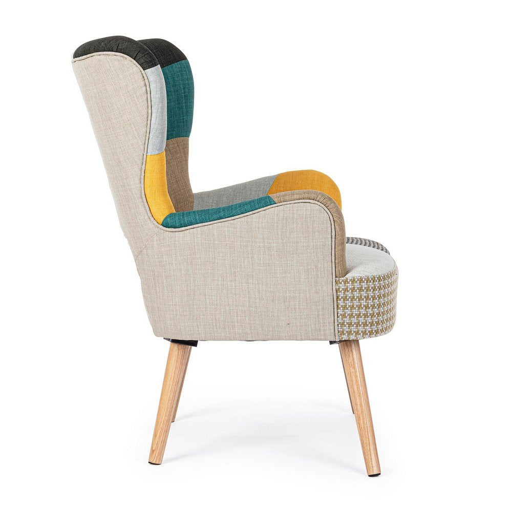 Poltrona Patchwork Tessuto Multicolore Boho da Interno - CHRISTOPHER