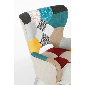 Poltrona Patchwork Tessuto Multicolore Boho da Interno - CHRISTOPHER
