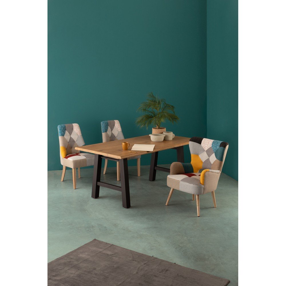 Poltrona Patchwork Tessuto Multicolore Boho da Interno - CHRISTOPHER