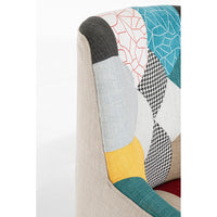 Poltrona Patchwork Tessuto Multicolore Moderna da Interno - CHRISTOPHER