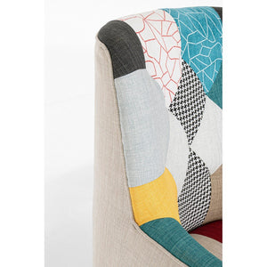 Poltrona Patchwork Tessuto Multicolore Moderna da Interno - CHRISTOPHER