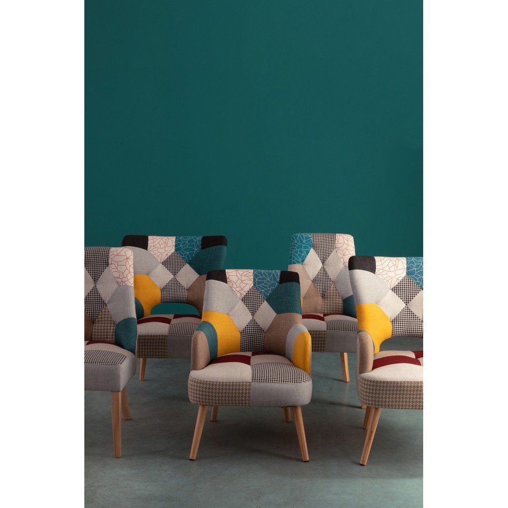 Poltrona Patchwork Tessuto Multicolore Moderna da Interno - CHRISTOPHER