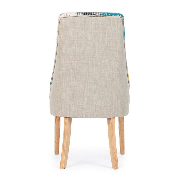Set 2 Sedie Patchwork Tessuto Multicolore Moderno da Interno - CHRISTOPHER