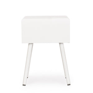 Comodino Legno Bianco Moderno da Interno H57 cm - CHARLOTTE