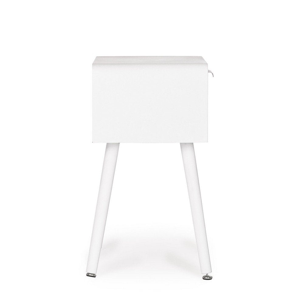 Comodino Legno Bianco Moderno da Interno H57 cm - CHARLOTTE