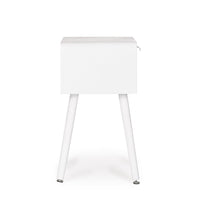 Comodino Legno Bianco Moderno da Interno H57 cm - CHARLOTTE