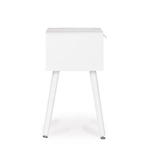 Comodino Legno Bianco Moderno da Interno H57 cm - CHARLOTTE