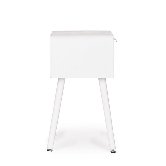 Comodino Legno Bianco Moderno da Interno H57 cm - CHARLOTTE