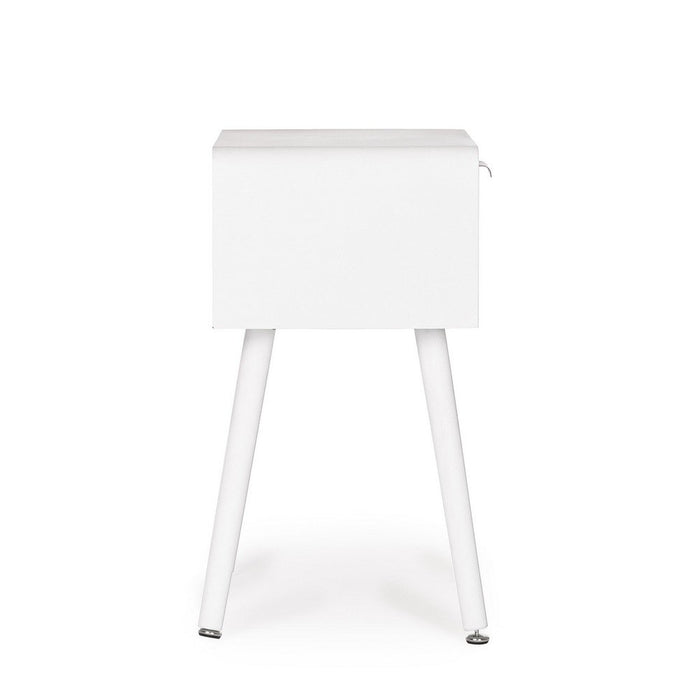 Comodino Legno Bianco Moderno da Interno H57 cm - CHARLOTTE