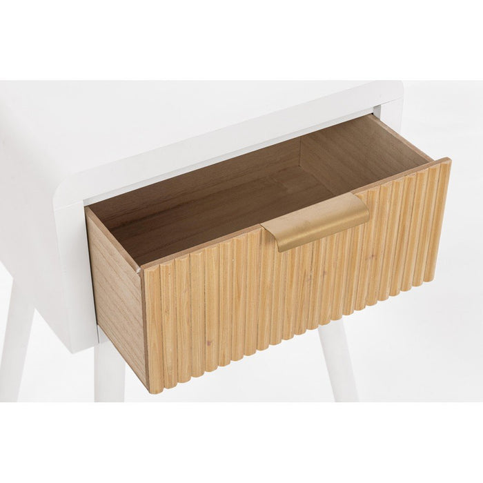 Comodino Legno Bianco Moderno da Interno H57 cm - CHARLOTTE