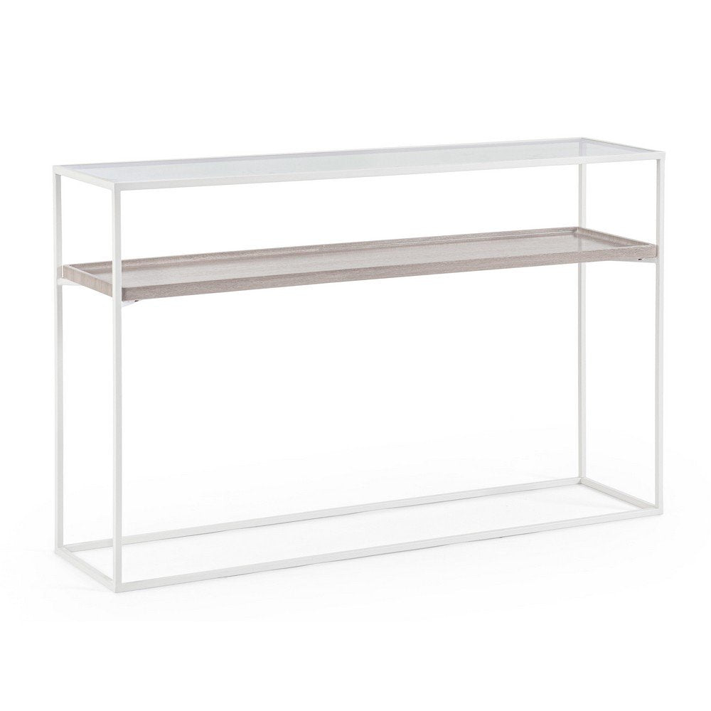 Consolle Vetro Bianco Moderna da Interni 120x30 - CECILIA