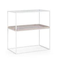 Mobiletto 2 Piani Vetro Bianco Moderno da Interno - CECILIA