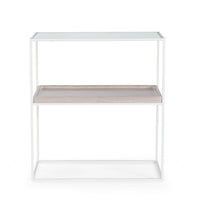 Mobiletto 2 Piani Vetro Bianco Moderno da Interno - CECILIA