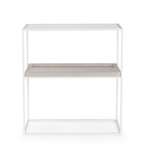 Mobiletto 2 Piani Vetro Bianco Moderno da Interno - CECILIA