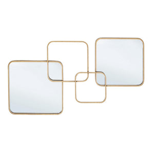 Set 2 Specchi Acciaio Dorato Moderno da Parete 70x40 - CARTER