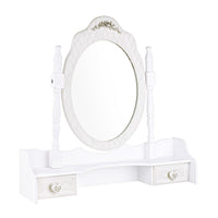 Set 2 Alzate con Specchio Legno Bianco Rustico da Interno - CAROLINE