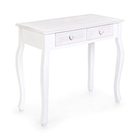 Consolle 2 Cassetti Legno Bianco Shabby da Interno - CAROLINE