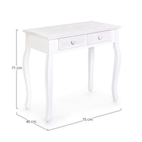 Consolle 2 Cassetti Legno Bianco Shabby da Interno - CAROLINE