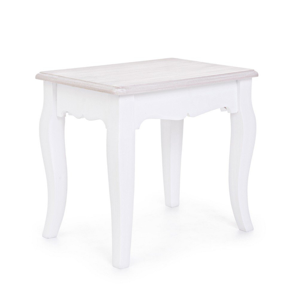 Sgabello Legno Bianco Rustico da Interno - CAROLINE