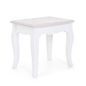 Sgabello Legno Bianco Rustico da Interno - CAROLINE