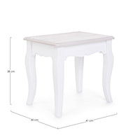 Sgabello Legno Bianco Rustico da Interno - CAROLINE