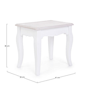 Sgabello Legno Bianco Rustico da Interno - CAROLINE