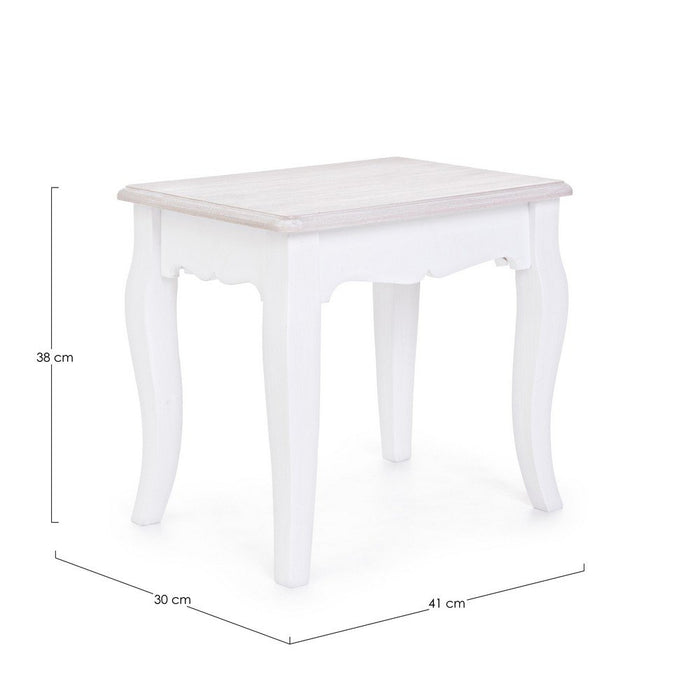 Sgabello Legno Bianco Rustico da Interno - CAROLINE