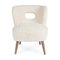 Poltrona Design in Bouclé Bianco Scandinavo da Interno - CARMEN
