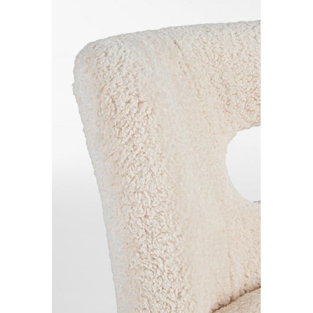 Poltrona Design in Bouclé Bianco Scandinavo da Interno - CARMEN