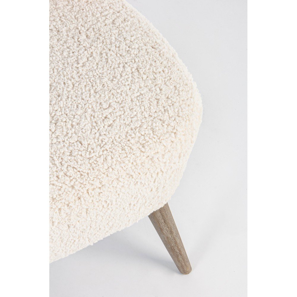 Poltrona Design in Bouclé Bianco Scandinavo da Interno - CARMEN