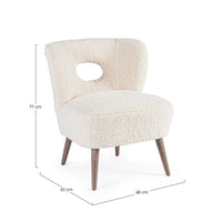 Poltrona Design in Bouclé Bianco Scandinavo da Interno - CARMEN