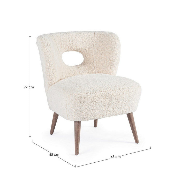 Poltrona Design in Bouclé Bianco Scandinavo da Interno - CARMEN